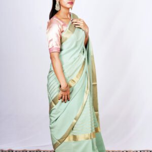 KUSUM REKHA - Made to order in gold lace zari