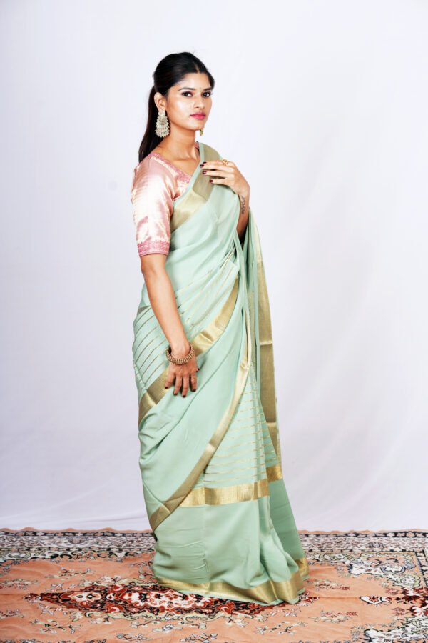 KUSUM REKHA - Made to order in gold lace zari